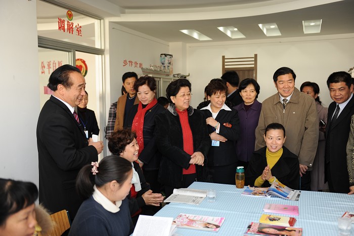 全国人大常委会副委员长、全国妇联主席陈至立参观金山社区